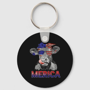 Day Cow Merica 4th Of July Cows Lovers Key Ring