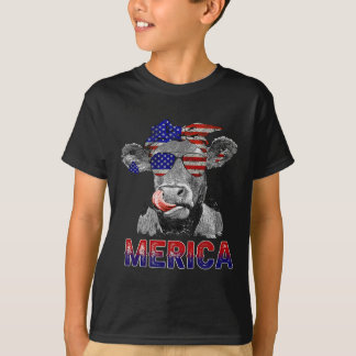 Day Cow Merica 4th Of July Cows Lovers  T-Shirt