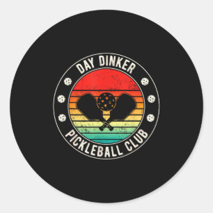 Day dinker pickleball club funny legend pun retire classic round sticker