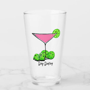 Day Dinking Cosmo Pink Cocktail, Pickleball Limes Glass