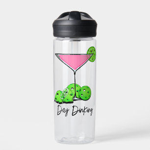 Day Dinking Cosmo Pink Cocktail, Pickleball Limes Water Bottle