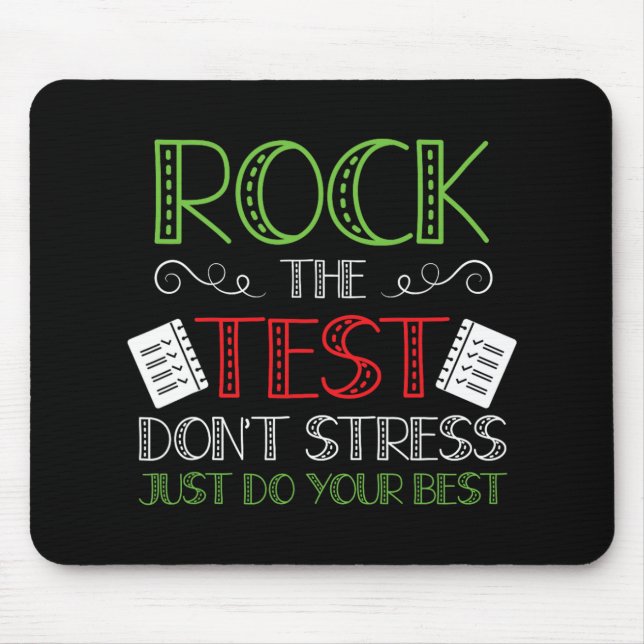 Day Do Your Best State Testing Teacher Student Boy Mouse Mat (Front)