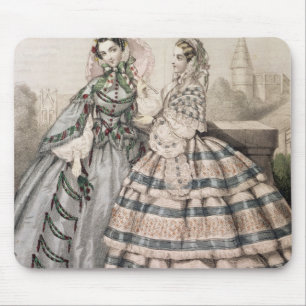 Day Dress for 1858, engraved by Barreau Mouse Mat
