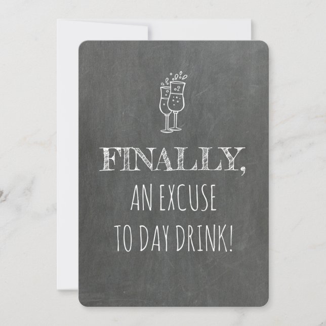 Day Drink Funny Bridesmaid Invitation (Front)