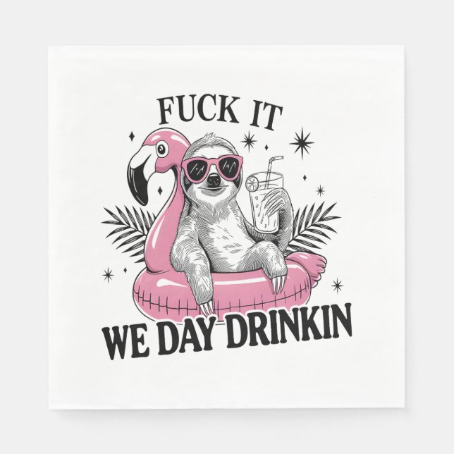 Day drinkin Sloth Napkin (Front)