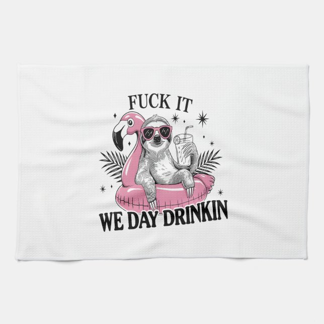 Day drinkin Sloth Tea Towel (Horizontal)