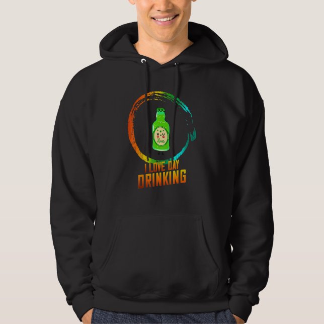 Day Drinking St Patrick's Day Funny Sayings Graphi Hoodie (Front)