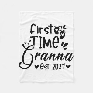 Day First Time Granna Est 2024 Fleece Blanket