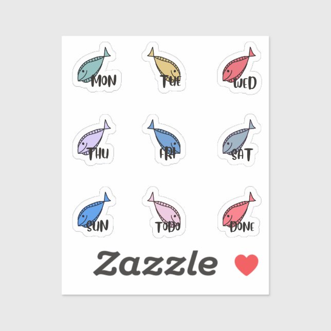 Day fishes colourful (Sheet)