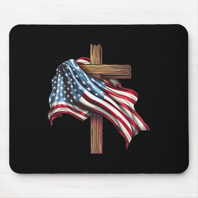 Day Flag Cross Print  Mouse Mat (Front)