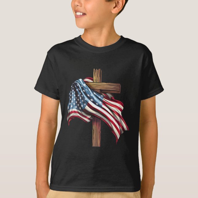 Day Flag Cross Print  T-Shirt (Front)