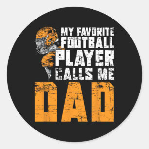Day Football Player Dad American Sport Football  Classic Round Sticker