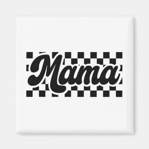 Day For Mum Retro Vintage Womens Chequered Mama Magnet