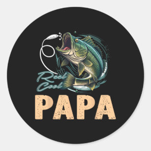 Day Funny Fisherman Reel Cool Papa Fishing Lover  Classic Round Sticker