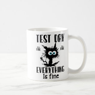 Day Funny Stressed Cat Black Teacher Student Testi Coffee Mug