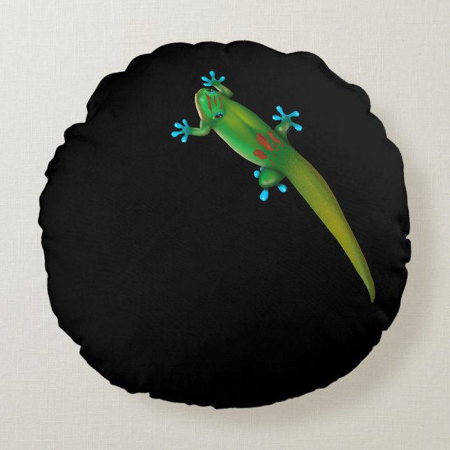 Day Gecko Round Cushion (Front)