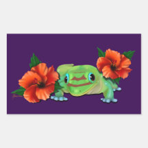 Day Gecko With Hibiscus