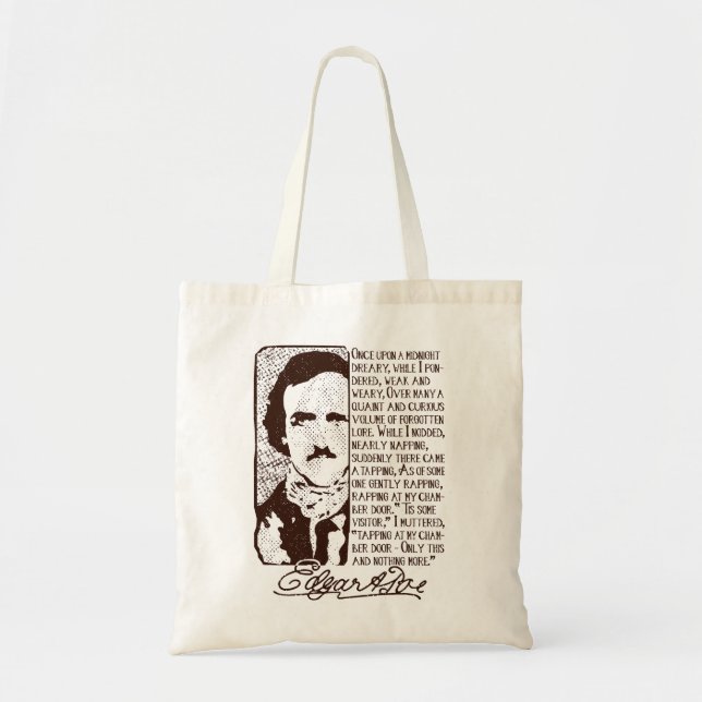 Day Gift for Poet Edgar Critic Allan Poe Gifts Mus Tote Bag (Front)