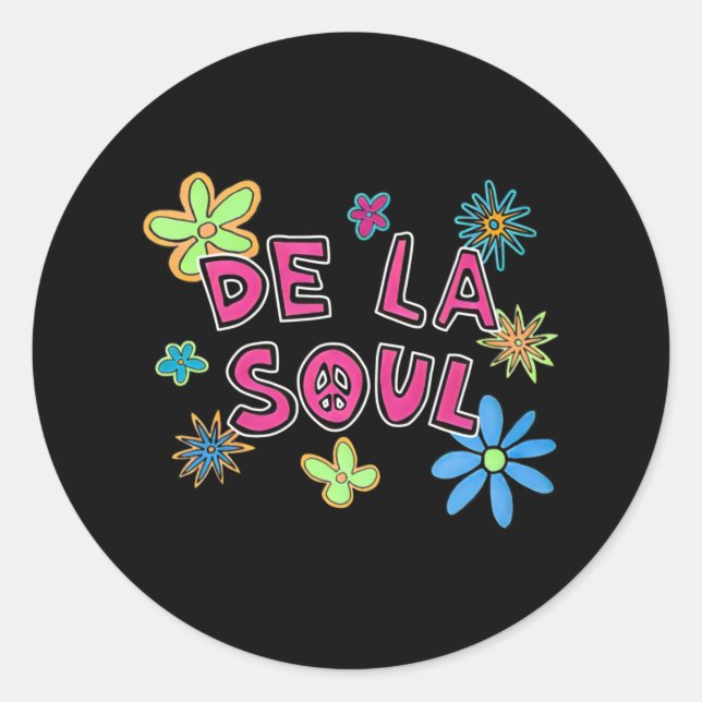 Day Gift Retro Flowers And Soul Music Love Tribute Classic Round Sticker (Front)