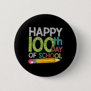 Day Gift Student Kids Happy 100 Days Of School 6 Cm Round Badge