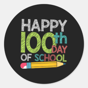 Day Gift Student Kids Happy 100 Days Of School Classic Round Sticker