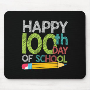 Day Gift Student Kids Happy 100 Days Of School Mouse Mat