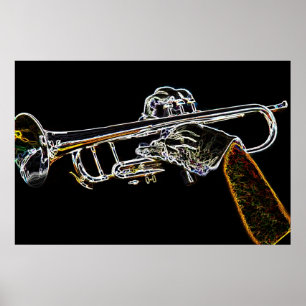 Day Glow Trumpet Poster