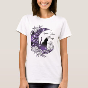 Day Graphic Mystical Celestial Black Cat Moon T-Shirt