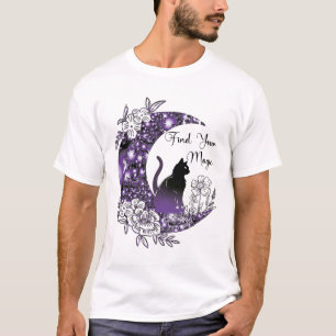 Day Graphic Mystical Celestial Black Cat Moon T-Shirt