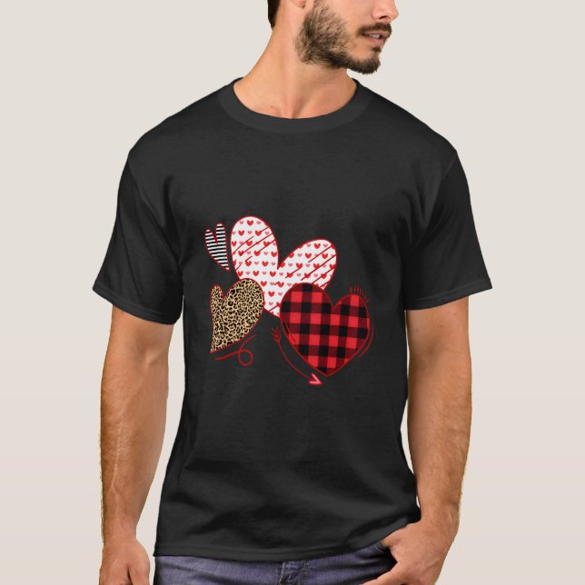 Day He Love Leopard Plaid T-Shirt (Front)