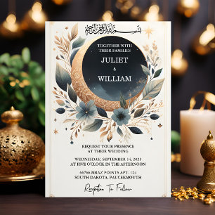 Day Henna Islam Nikah Arabic Walima Muslim Wedding Invitation