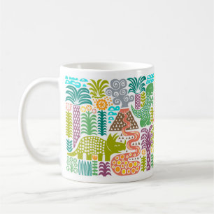 Day In Prehistoria   Dinosaurs Cute Colorful Kids Coffee Mug