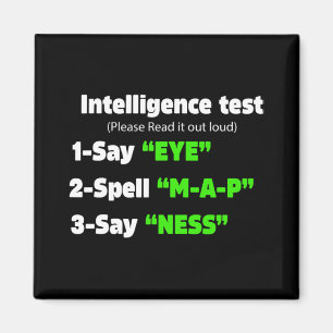 Day Intelligence Test Say Eye M A P Ness Dad Joke  Magnet