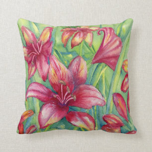 "Day Lilies" Throw Pillow