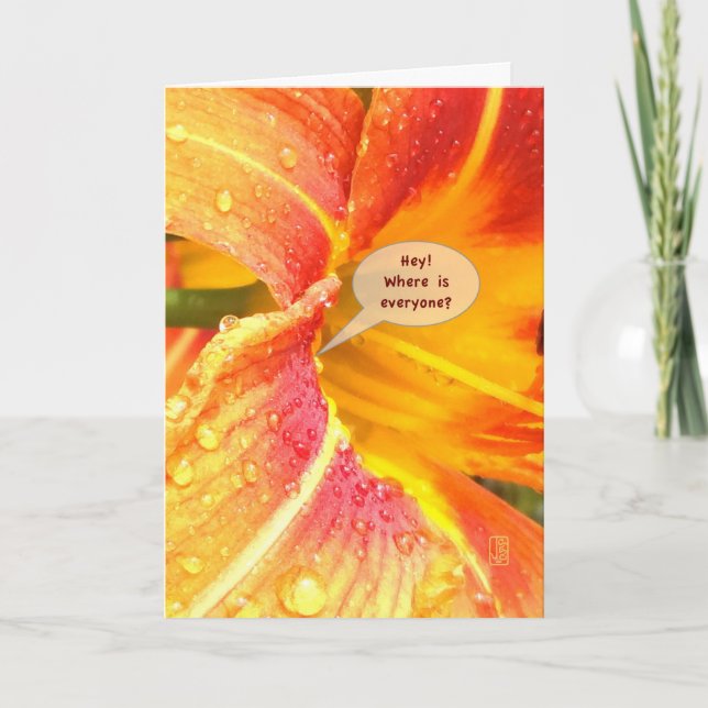 Day Lily Close Crop Missing You version 3 Card (Front)