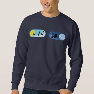 Day-Night Harmony Men's Basic Navy Blue Sweatshirt