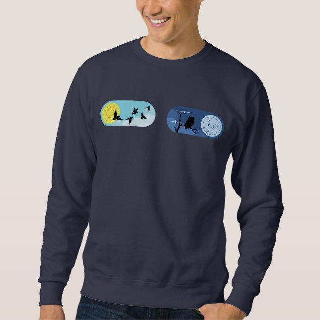 Day-Night Harmony Men's Basic Navy Blue Sweatshirt (Front)