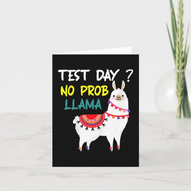 Day No Prob-llama Llama Teacher Testing Day For Te Card (Front)