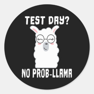 Day No Prob-llama T Shirt Teacher Teaching Exam Te Classic Round Sticker