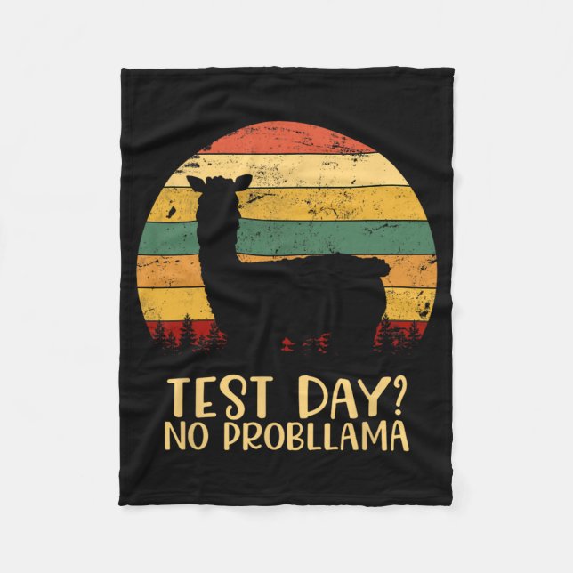 Day No Probllama Silhouette Teacher Student Gradua Fleece Blanket (Front)