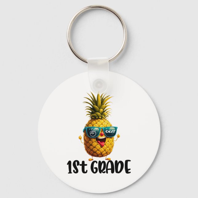 Day Of 1st Grade Peace Out 1st Grade Funny Graduat Key Ring (Front)