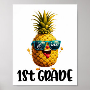 Day Of 1st Grade Peace Out 1st Grade Funny Graduat Poster