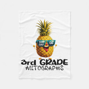 Day Of 3rd Grade Autograph Graduation Boys Girls F Fleece Blanket