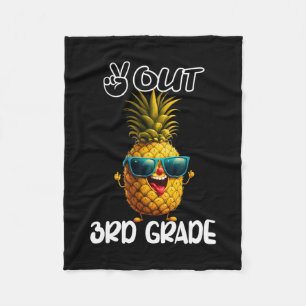 Day Of 3rd Grade Peace Out 3rd Grade Funny Graduat Fleece Blanket