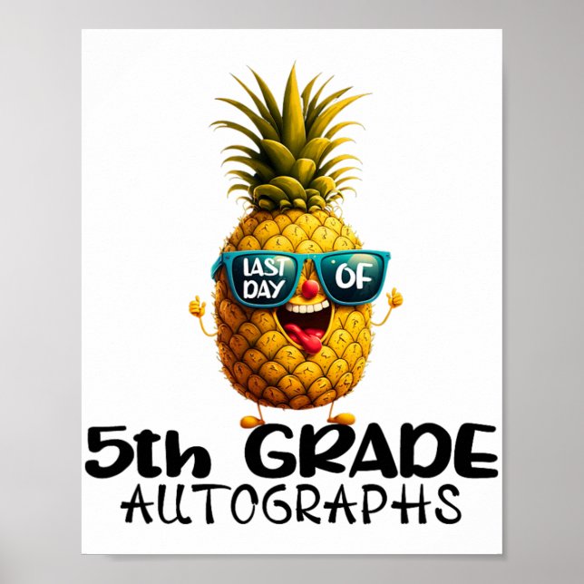 Day Of 5th Grade Autograph Graduation Boys Girls F Poster (Front)