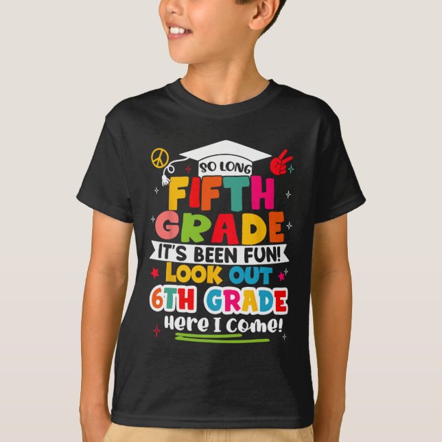 Day Of 5th Grade Graduation Graduate Boys Girls Ki T-Shirt (Front)