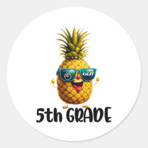 Day Of 5th Grade Peace Out 5th Grade Funny Graduat Classic Round Sticker