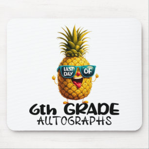 Day Of 6th Grade Autograph Graduation Boys Girls F Mouse Mat
