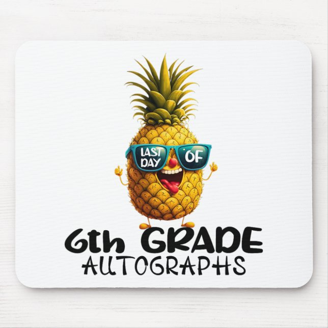 Day Of 6th Grade Autograph Graduation Boys Girls F Mouse Mat (Front)