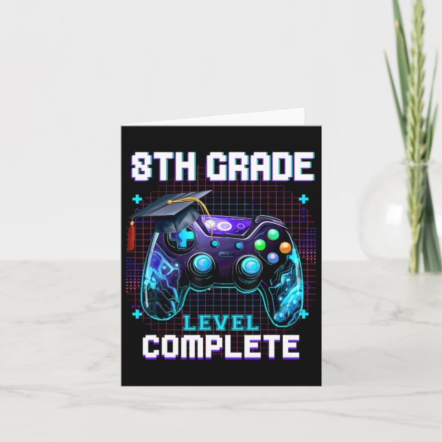 Day Of 8th Grade Level Complete Graduation Him Boy Card (Front)